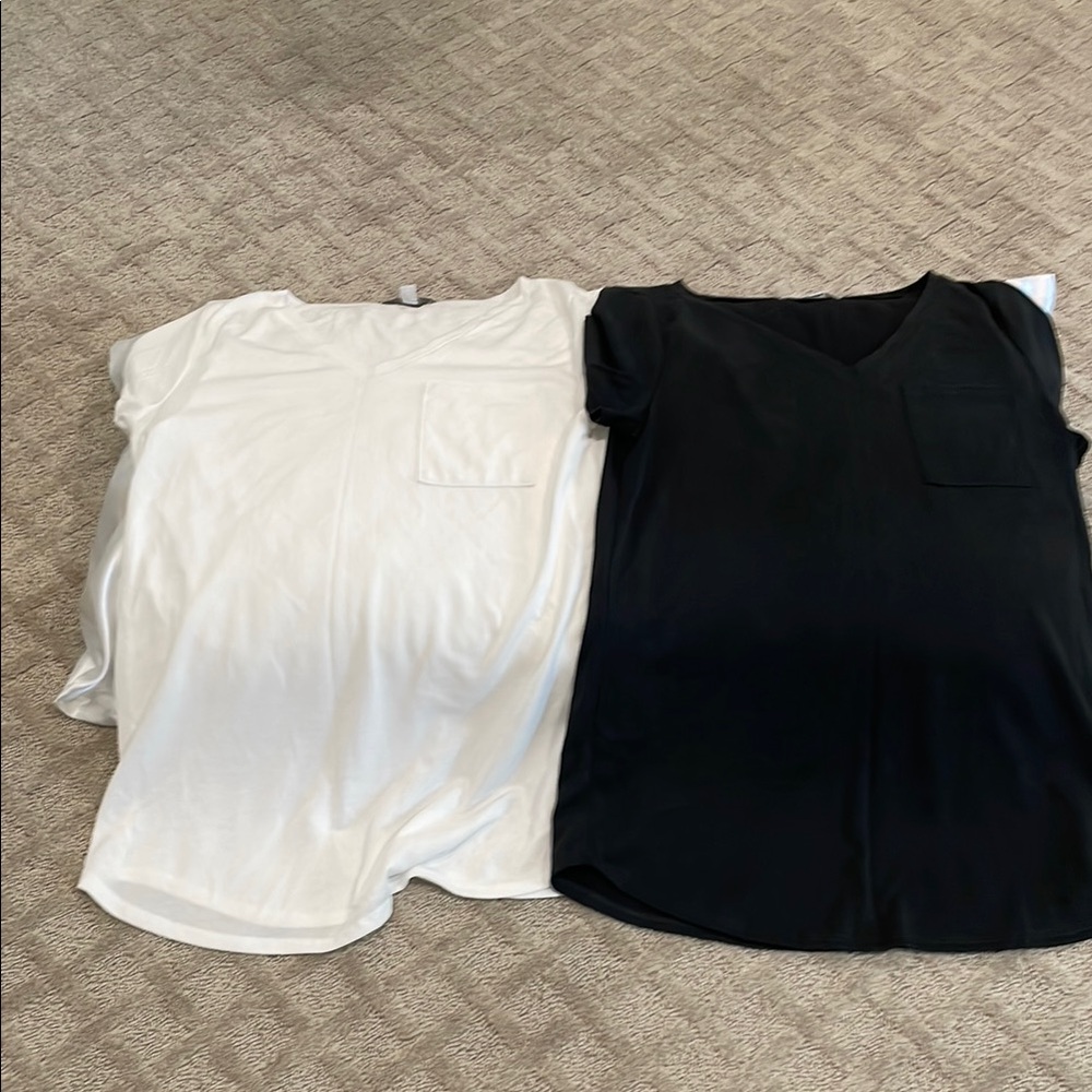 Women's Black and White Tops